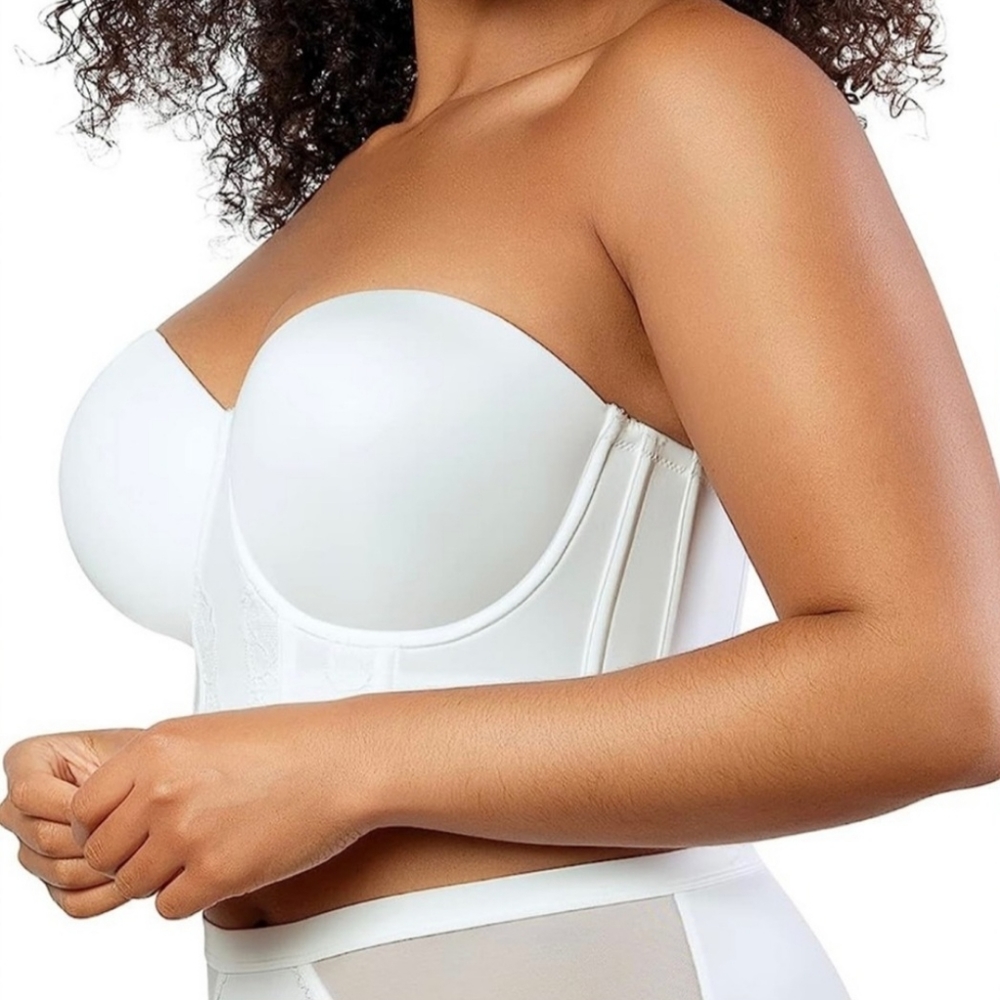 PARFAITElissa Strapless Contour Bustier in pearl white size 42DD NEW